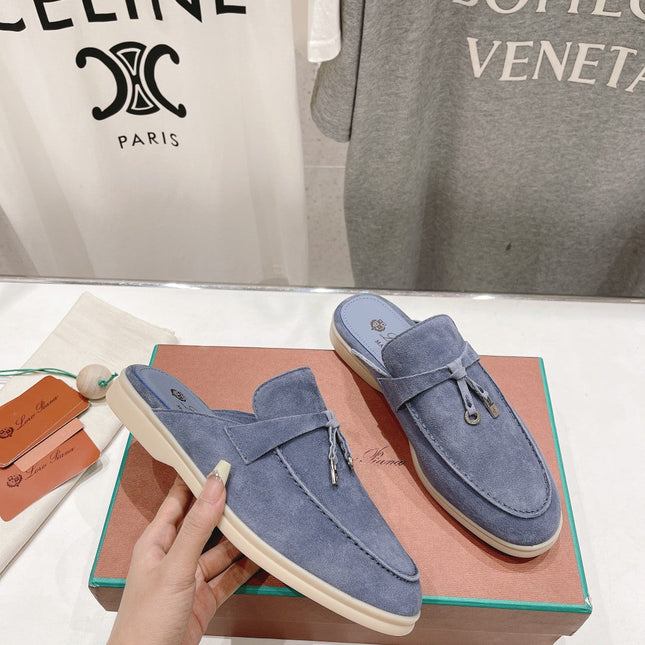 LP CHARMS WALK BABOUCHE LOAFERS CERULEAN SUEDE
