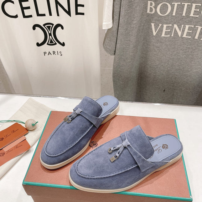 LP CHARMS WALK BABOUCHE LOAFERS CERULEAN SUEDE