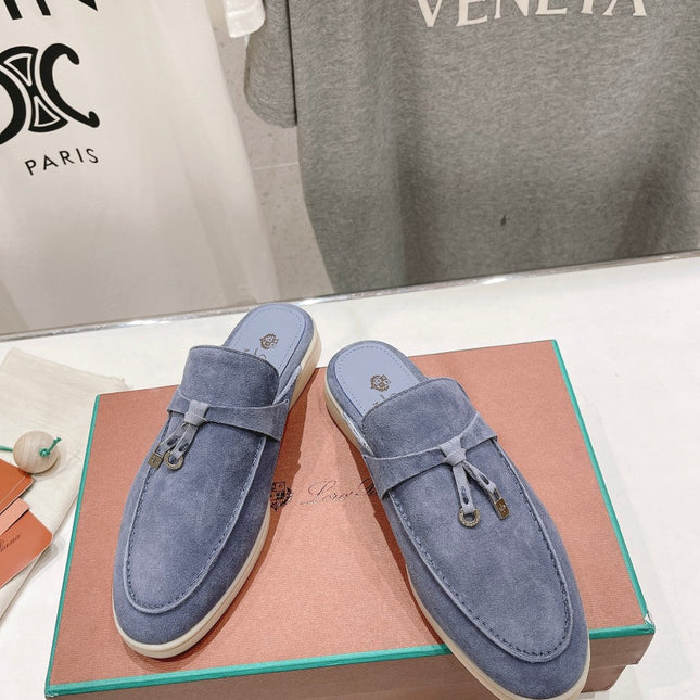 LP CHARMS WALK BABOUCHE LOAFERS CERULEAN SUEDE