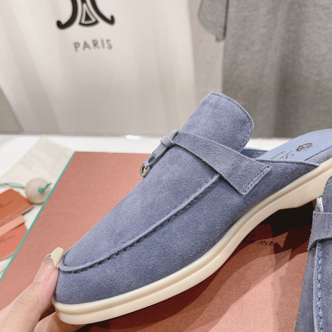 LP CHARMS WALK BABOUCHE LOAFERS CERULEAN SUEDE