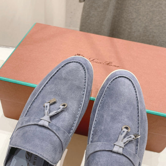 LP CHARMS WALK BABOUCHE LOAFERS CERULEAN SUEDE