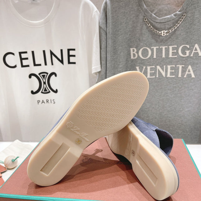 LP CHARMS WALK BABOUCHE LOAFERS CERULEAN SUEDE