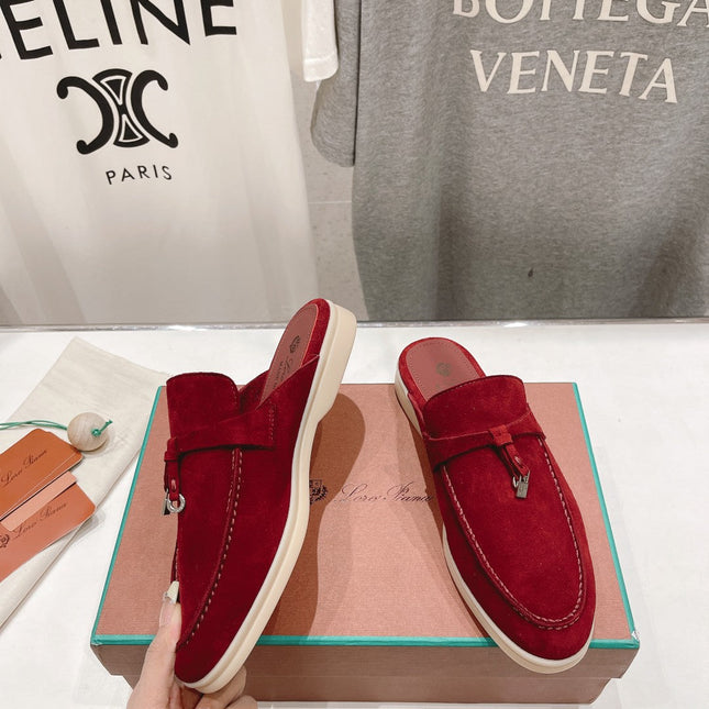 LP CHARMS WALK BABOUCHE LOAFERS CHERRY SUEDE