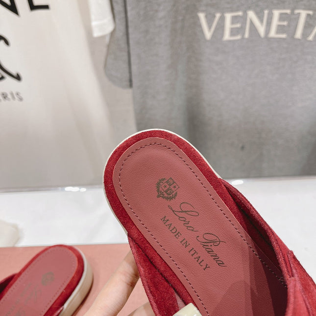 LP CHARMS WALK BABOUCHE LOAFERS CHERRY SUEDE