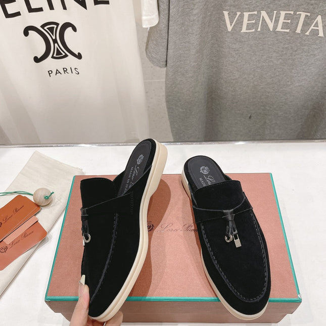 LP CHARMS WALK BABOUCHE LOAFERS BLACK SUEDE