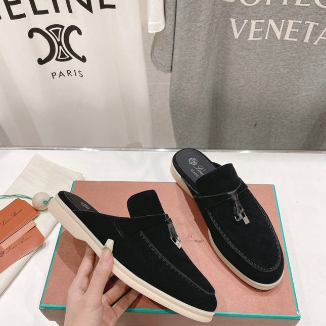 LP CHARMS WALK BABOUCHE LOAFERS BLACK SUEDE