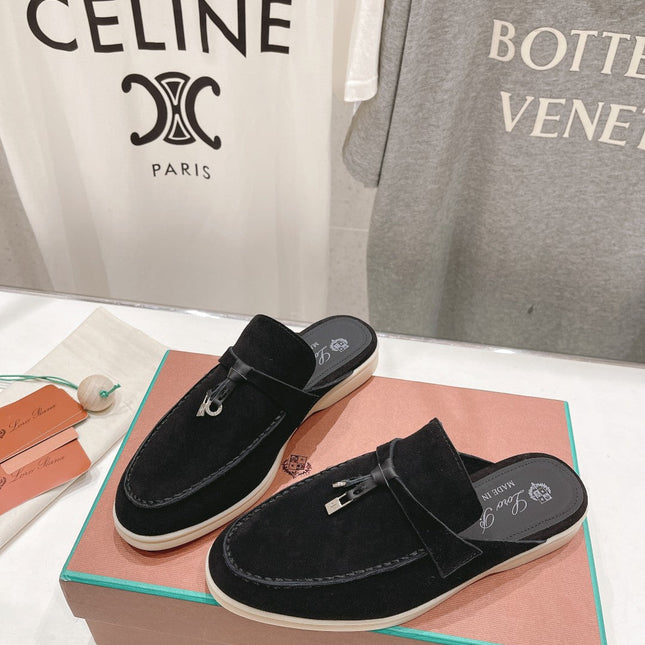 LP CHARMS WALK BABOUCHE LOAFERS BLACK SUEDE