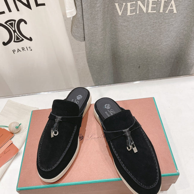 LP CHARMS WALK BABOUCHE LOAFERS BLACK SUEDE