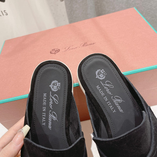 LP CHARMS WALK BABOUCHE LOAFERS BLACK SUEDE