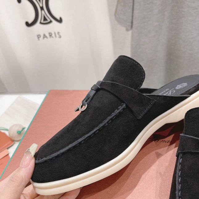 LP CHARMS WALK BABOUCHE LOAFERS BLACK SUEDE