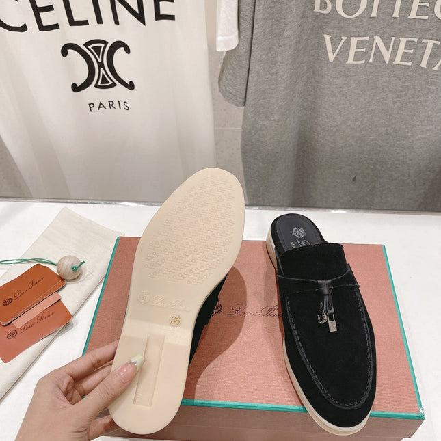 LP CHARMS WALK BABOUCHE LOAFERS BLACK SUEDE