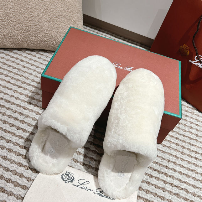 LP NATURAL WINTERCOZY WOOL WHITE SLIPPERS