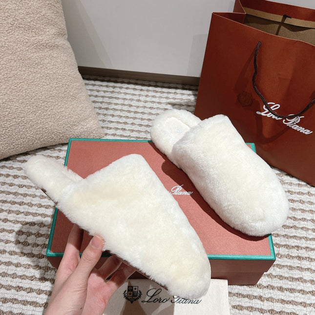 LP NATURAL WINTERCOZY WOOL WHITE SLIPPERS