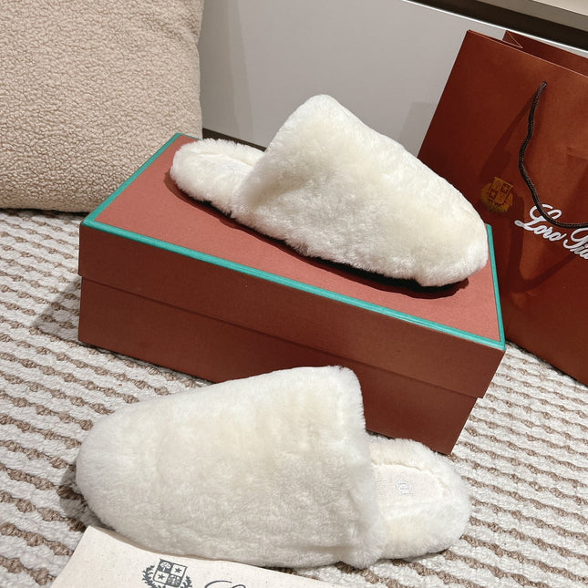 LP NATURAL WINTERCOZY WOOL WHITE SLIPPERS