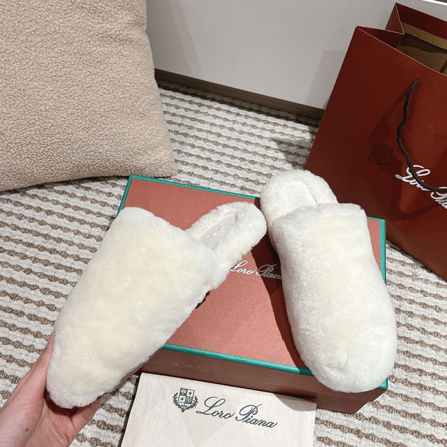 LP NATURAL WINTERCOZY WOOL WHITE SLIPPERS