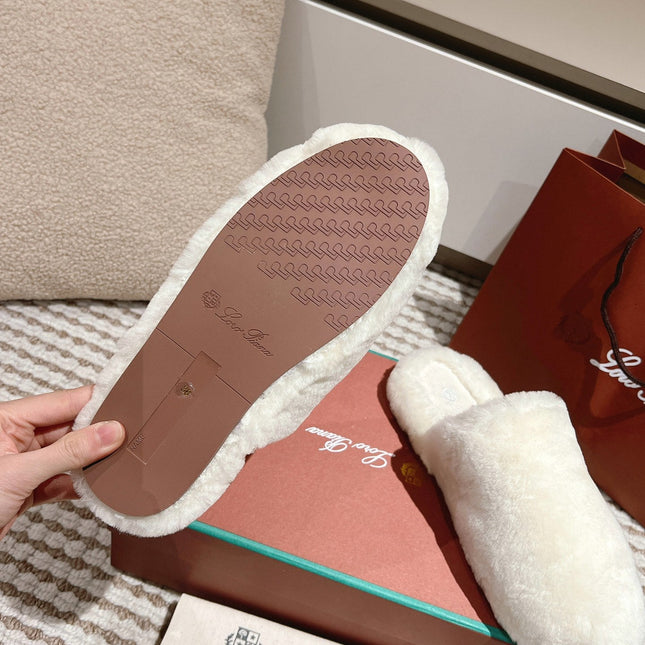 LP NATURAL WINTERCOZY WOOL WHITE SLIPPERS
