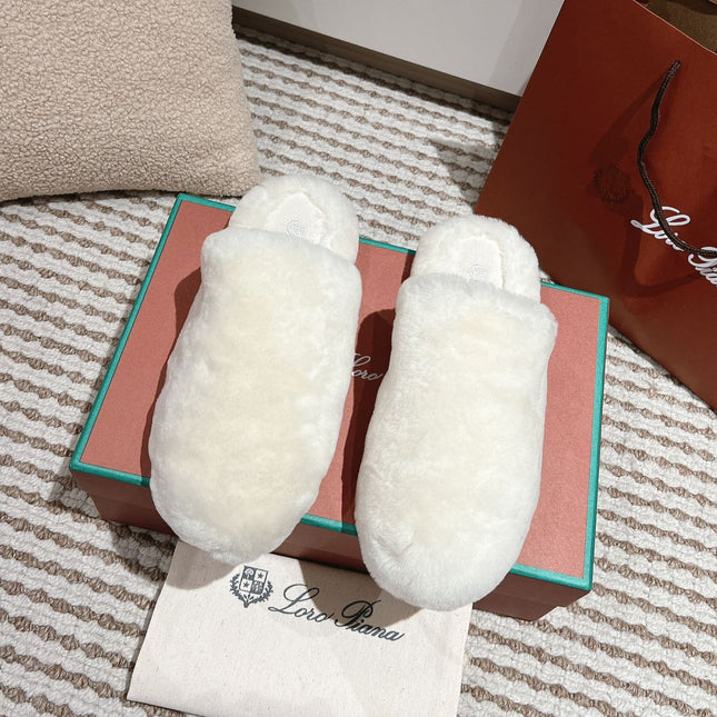 LP NATURAL WINTERCOZY WOOL WHITE SLIPPERS