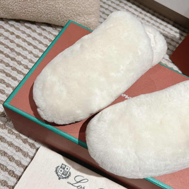 LP NATURAL WINTERCOZY WOOL WHITE SLIPPERS