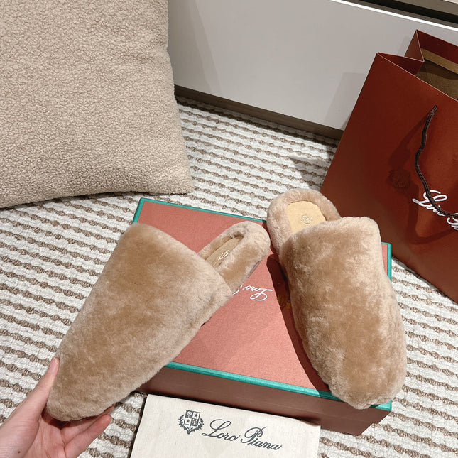 LP NATURAL WINTERCOZY WOOL ALMOND SLIPPERS