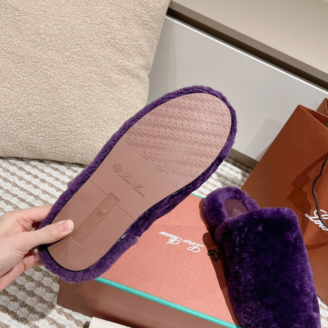 LP NATURAL WINTERCOZY WOOL VIOLET SLIPPERS