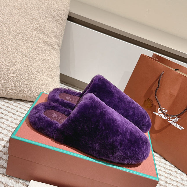 LP NATURAL WINTERCOZY WOOL VIOLET SLIPPERS