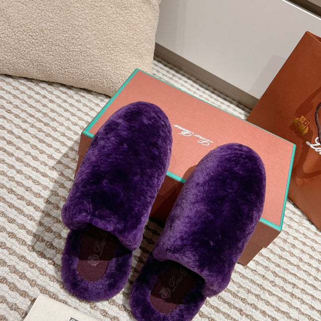 LP NATURAL WINTERCOZY WOOL VIOLET SLIPPERS