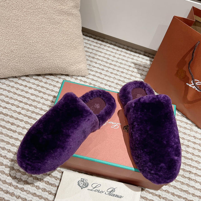 LP NATURAL WINTERCOZY WOOL VIOLET SLIPPERS