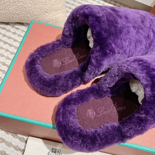 LP NATURAL WINTERCOZY WOOL VIOLET SLIPPERS