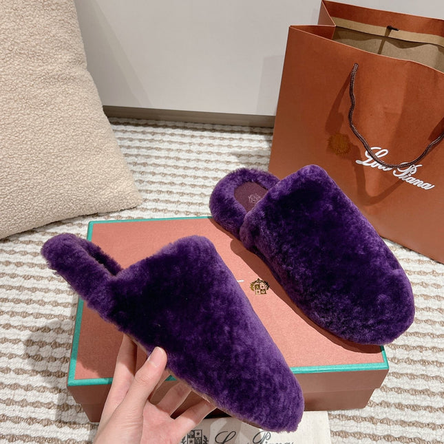 LP NATURAL WINTERCOZY WOOL VIOLET SLIPPERS