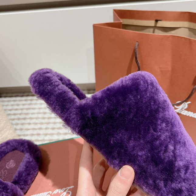LP NATURAL WINTERCOZY WOOL VIOLET SLIPPERS