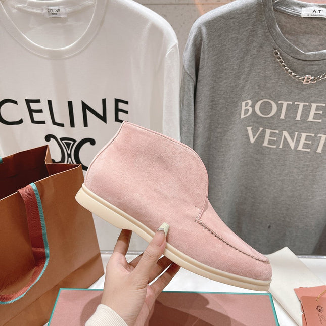 LP HIGH TOP OPEN WALK LOAFERS PASTEL PINK SUEDE