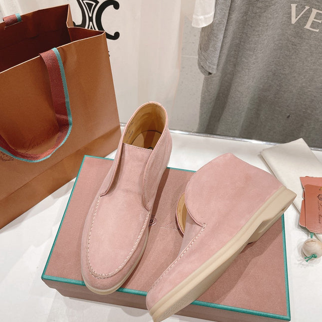 LP HIGH TOP OPEN WALK LOAFERS PASTEL PINK SUEDE