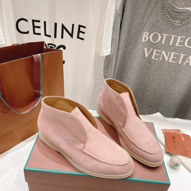LP HIGH TOP OPEN WALK LOAFERS PASTEL PINK SUEDE