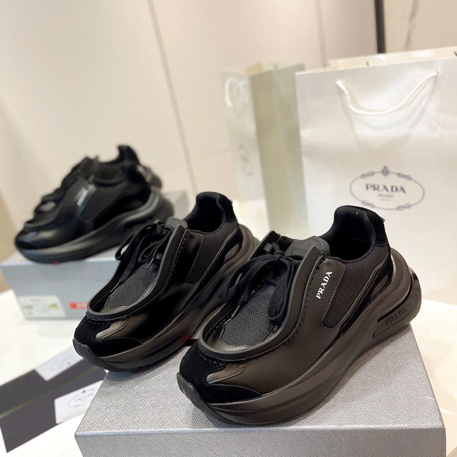 PRA SYSTEME BRUSHED SNEAKERS BLACK CALFSKIN