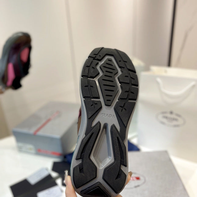PRA SYSTEME BRUSHED SNEAKERS WINE AND PINK CALFSKIN