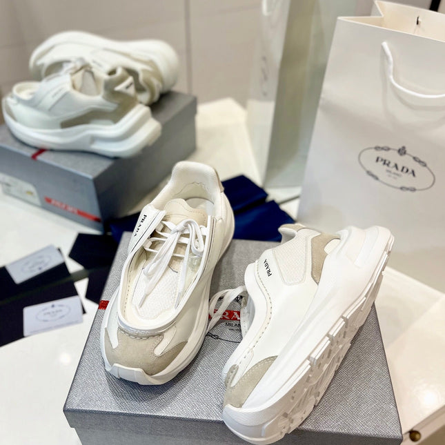 PRA SYSTEME BRUSHED SNEAKERS WHITE CALFSKIN