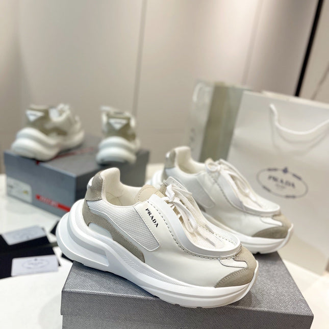 PRA SYSTEME BRUSHED SNEAKERS WHITE CALFSKIN