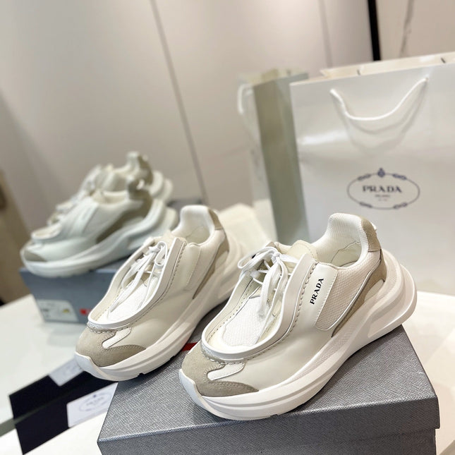 PRA SYSTEME BRUSHED SNEAKERS WHITE CALFSKIN
