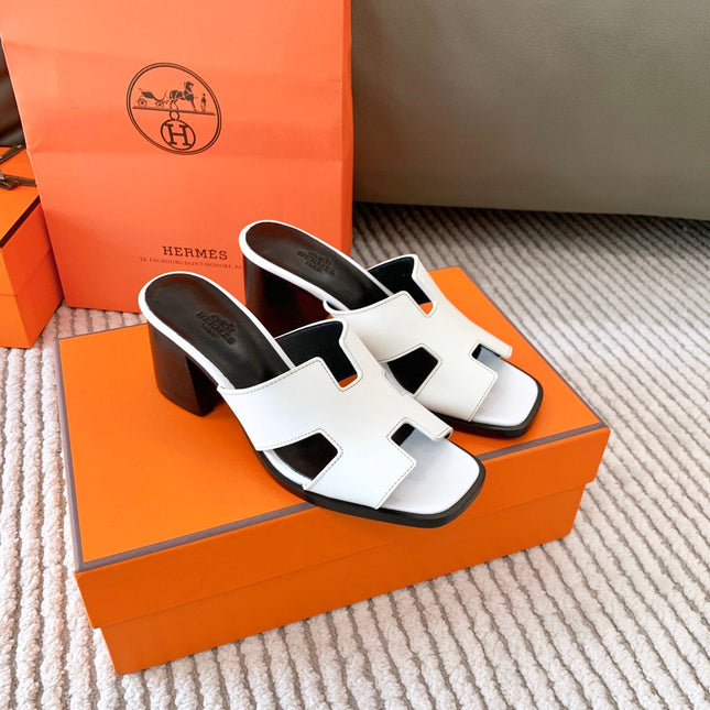 HELIA 60 SANDAL IN WHITE CALFSKIN