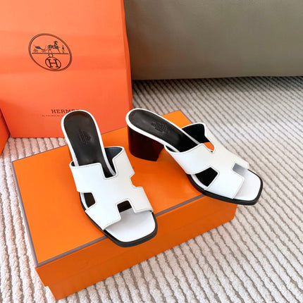 HELIA 60 SANDAL IN WHITE CALFSKIN