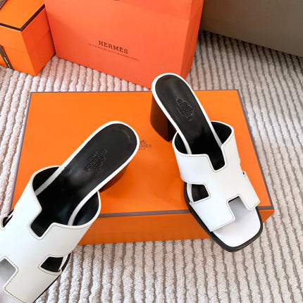 HELIA 60 SANDAL IN WHITE CALFSKIN