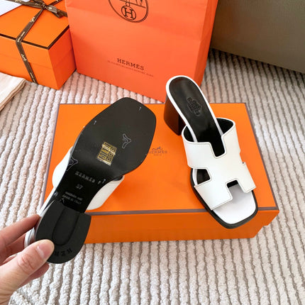 HELIA 60 SANDAL IN WHITE CALFSKIN