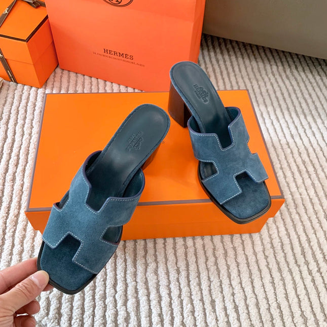 HELIA 60 SANDAL IN STONE BLUE SUEDE