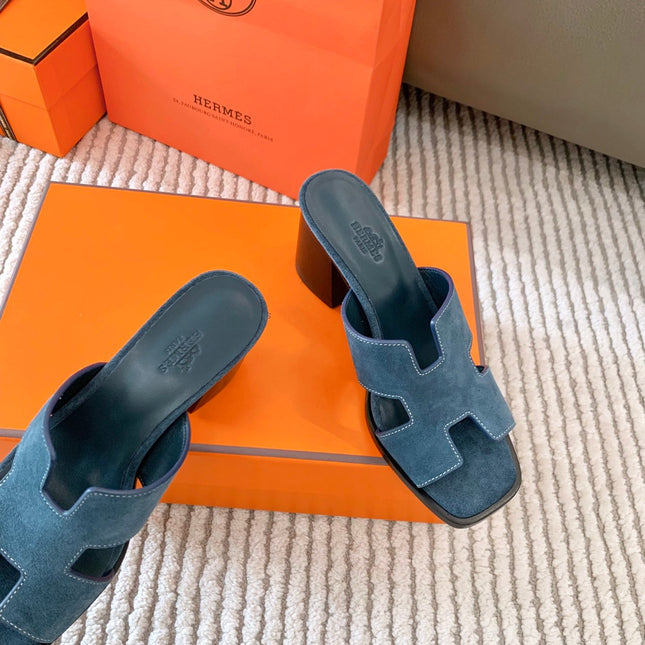 HELIA 60 SANDAL IN STONE BLUE SUEDE