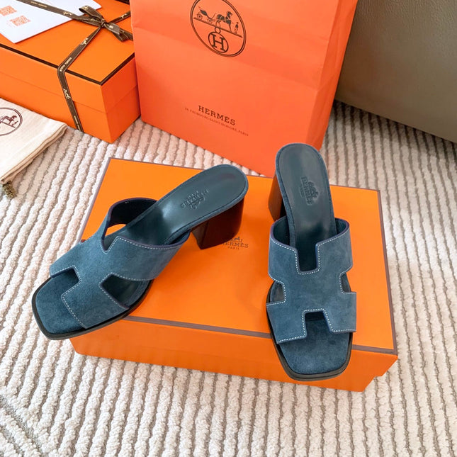 HELIA 60 SANDAL IN STONE BLUE SUEDE