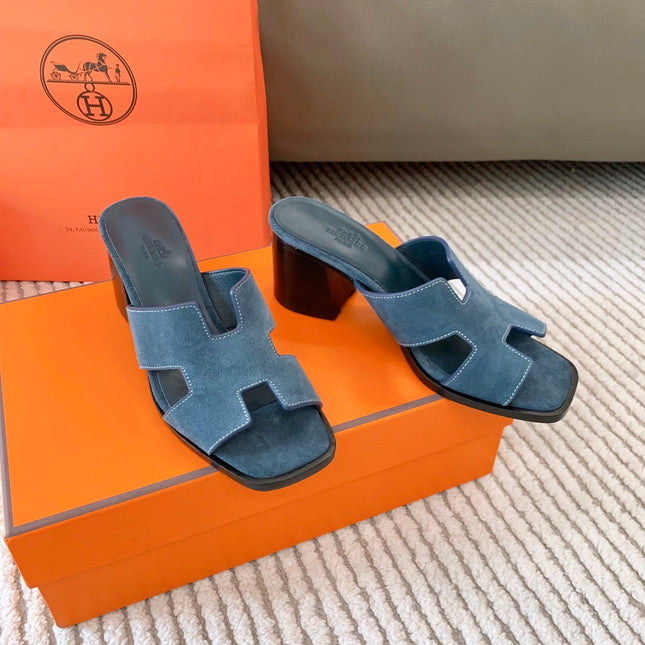 HELIA 60 SANDAL IN STONE BLUE SUEDE