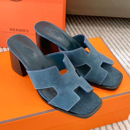 HELIA 60 SANDAL IN STONE BLUE SUEDE