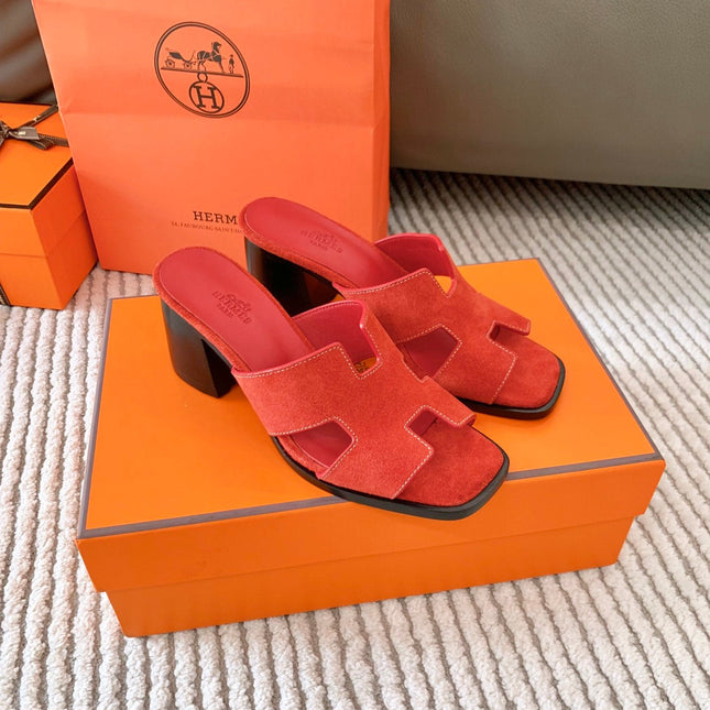 HELIA 60 SANDAL IN CHERRY RED SUEDE