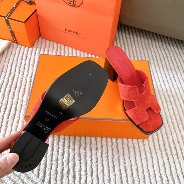 HELIA 60 SANDAL IN CHERRY RED SUEDE