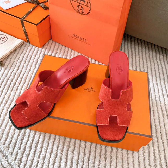 HELIA 60 SANDAL IN CHERRY RED SUEDE